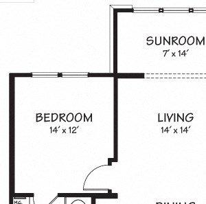 Two B with Sunroom Floor Plan| 1,213 sq.ft. | The Reserve on Cave Creek Two B with Sunroom Floor Plan| 1,213 sq.ft. | The Reserve on Cave Creek